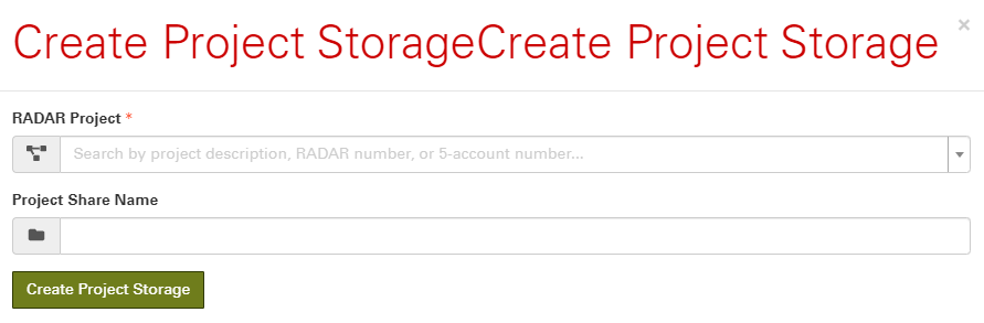 Create Project Storage box