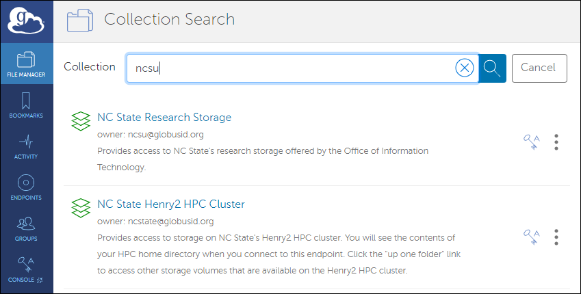 Search for ncsu collection